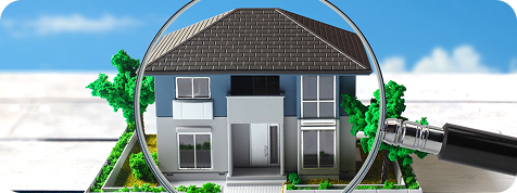 住宅全体をチェックしているイメージ