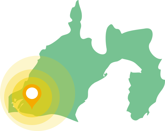 拠点と対応エリアを示した地図