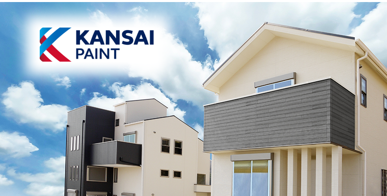 「関西ペイント」のロゴとともにデザインされた複数の住宅外観